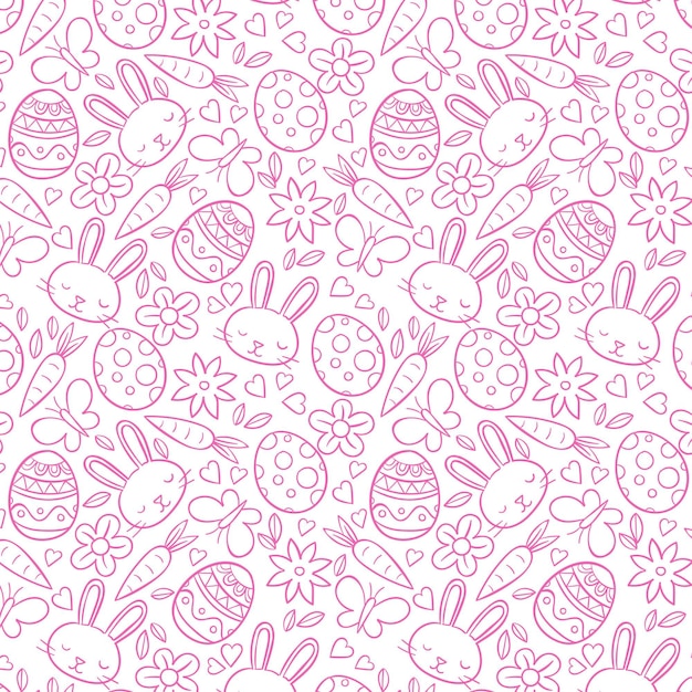 Hand drawn easter pattern