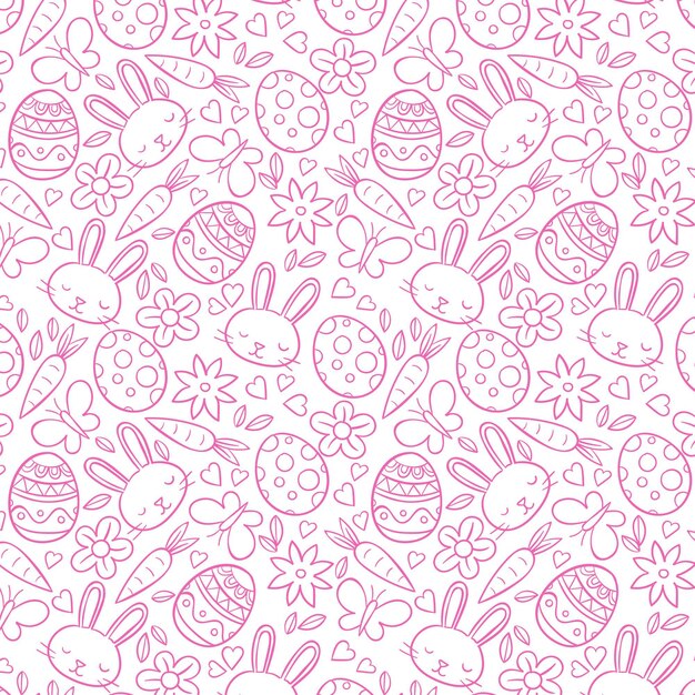 Hand drawn easter pattern