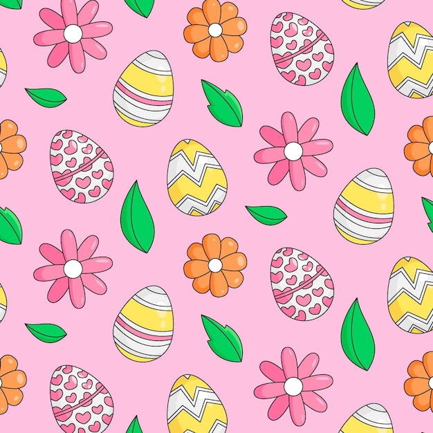 Hand drawn easter pattern