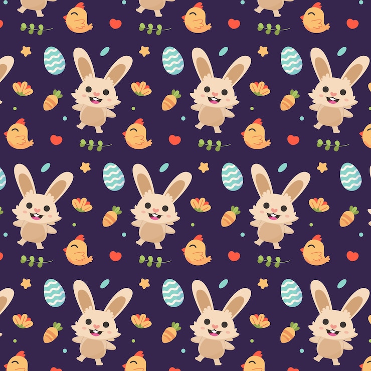 Free Vector hand drawn easter pattern