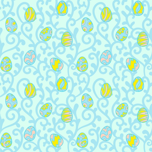 Hand drawn easter pattern