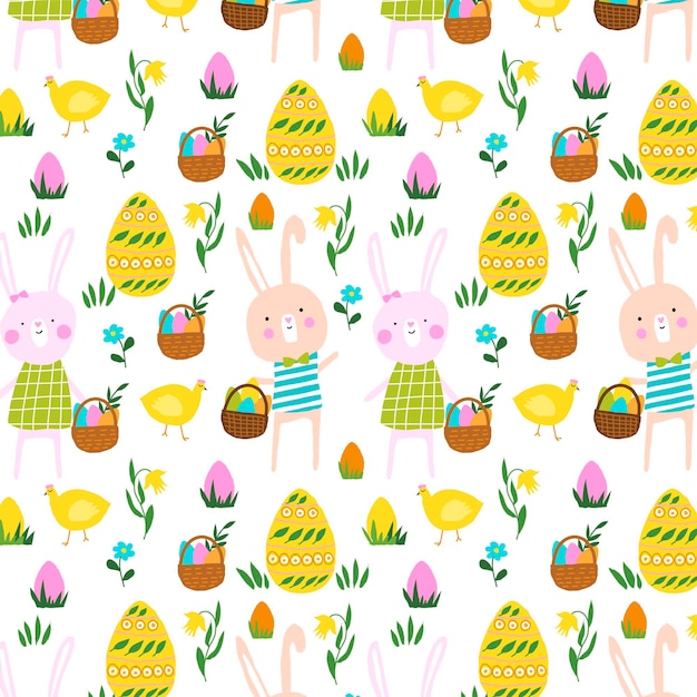 Free vector hand drawn easter pattern