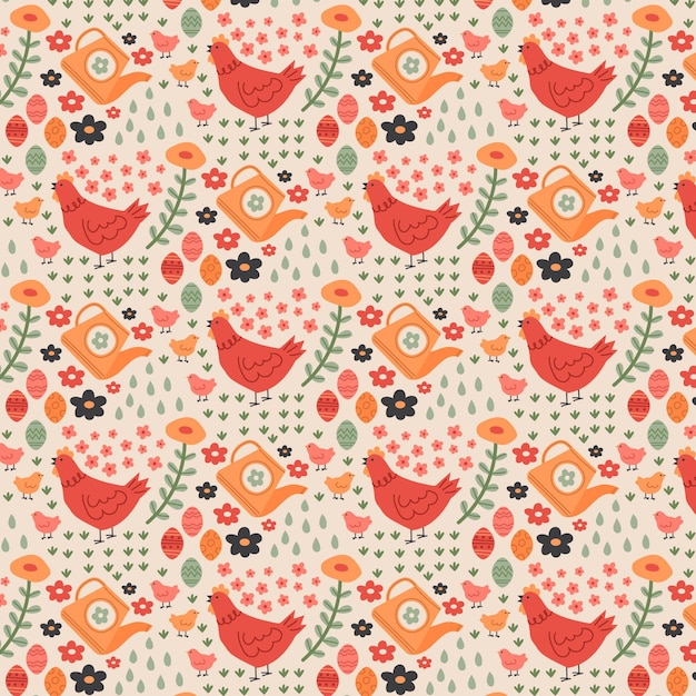 Free vector hand drawn easter pattern