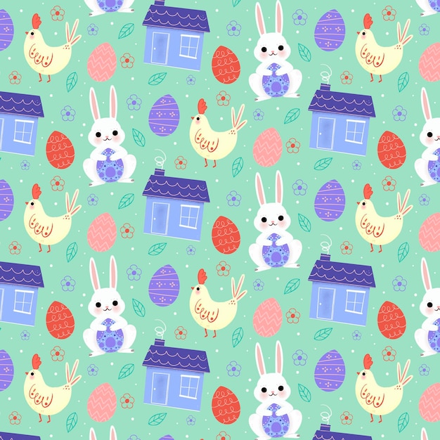 Hand drawn easter pattern