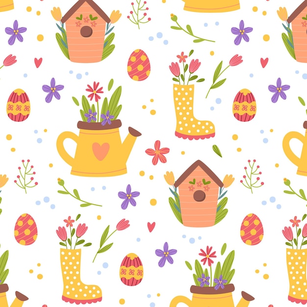 Hand drawn easter pattern