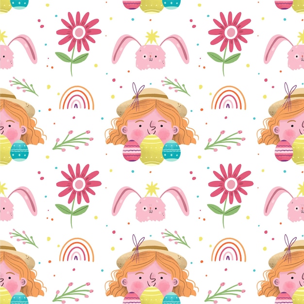 Hand drawn easter pattern