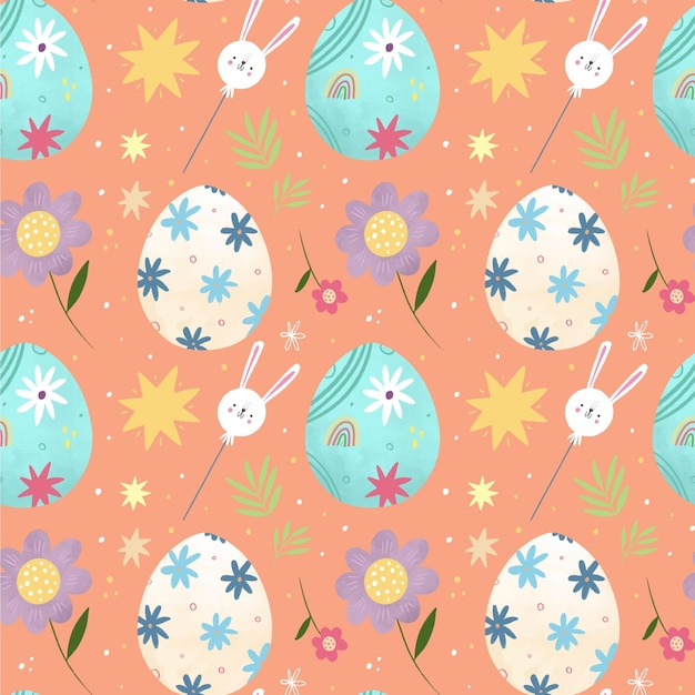 Free vector hand drawn easter pattern