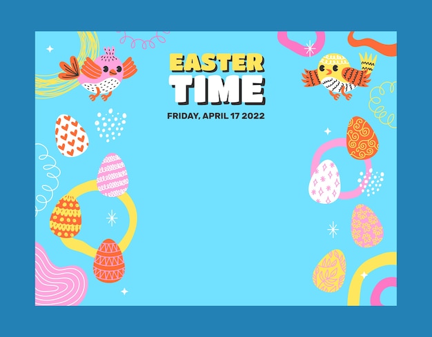 Hand drawn easter photocall template