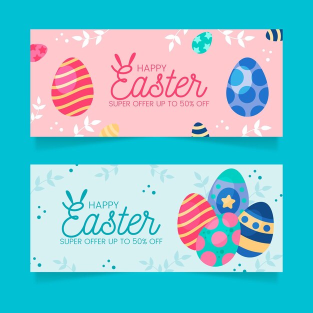 Hand drawn easter sale banner