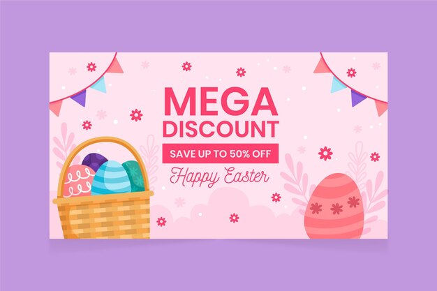 Hand drawn easter sale banner