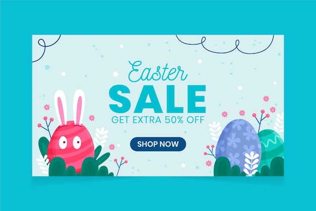 Free vector hand drawn easter sale banner