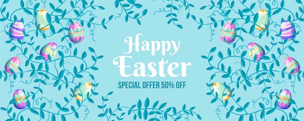 Free vector hand drawn easter sale banner