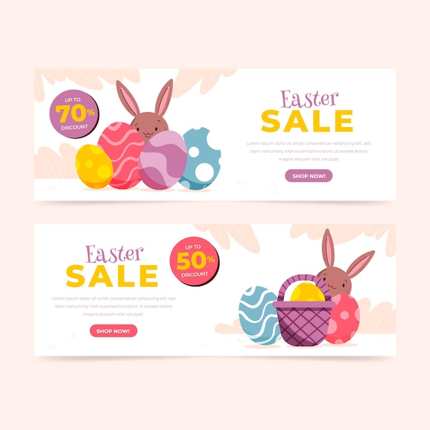 Free vector hand drawn easter sale banner