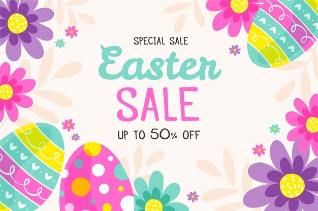 Hand drawn easter sale illustration