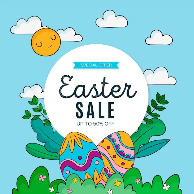 Free vector hand drawn easter sale illustration