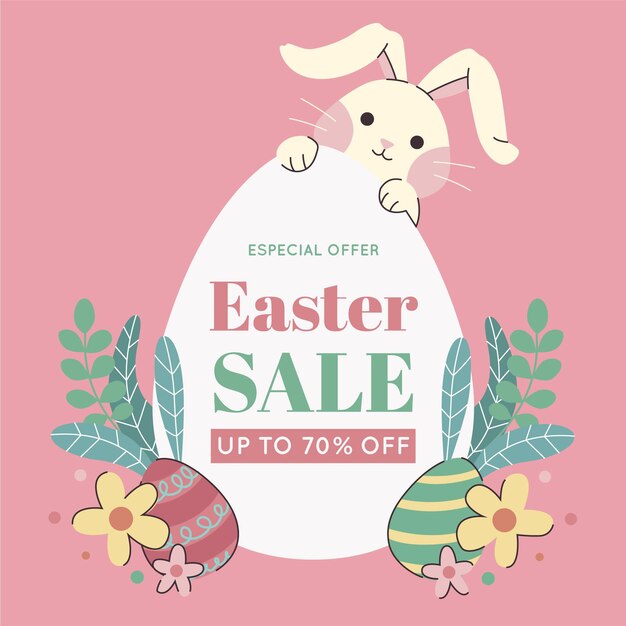 Hand drawn easter sale illustration