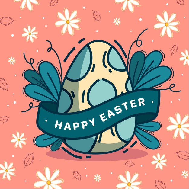 Vettore gratuito illustrazione disegnata a mano di vendita di pasqua