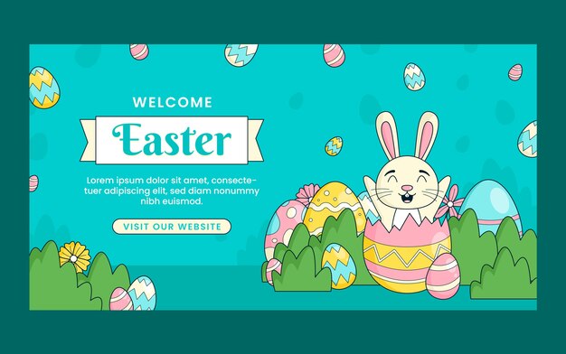 hand drawn easter social media post template
