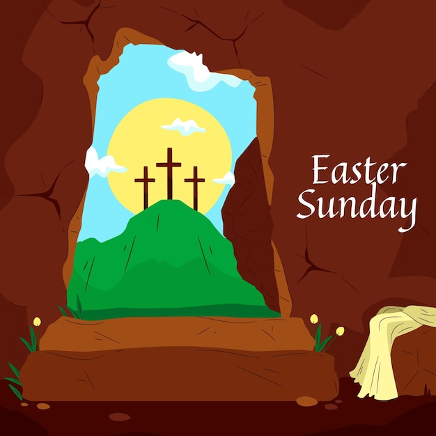 Free vector hand-drawn easter sunday illustration