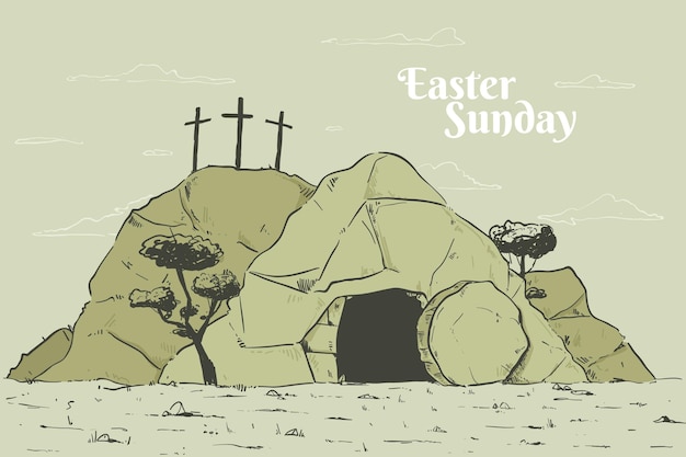 Free vector hand drawn easter sunday illustration