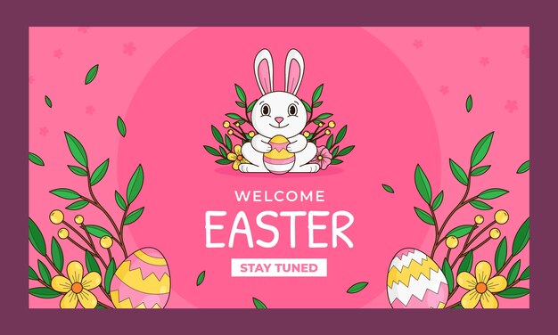 Hand drawn easter twitch background