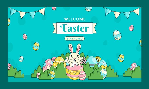 Hand drawn easter twitch background