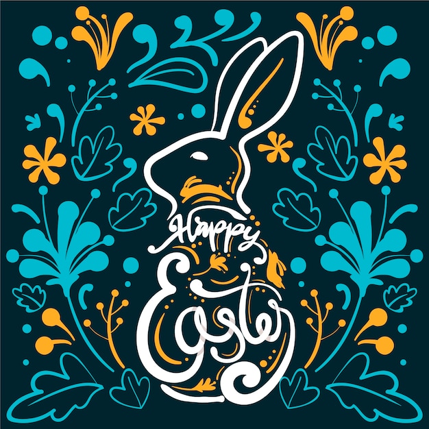 Hand drawn easter with abstract design