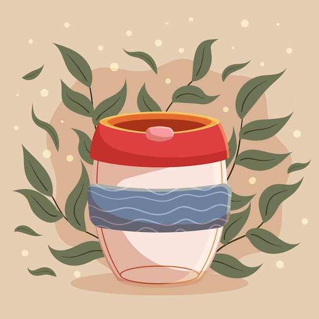 Hand drawn eco cup illustration