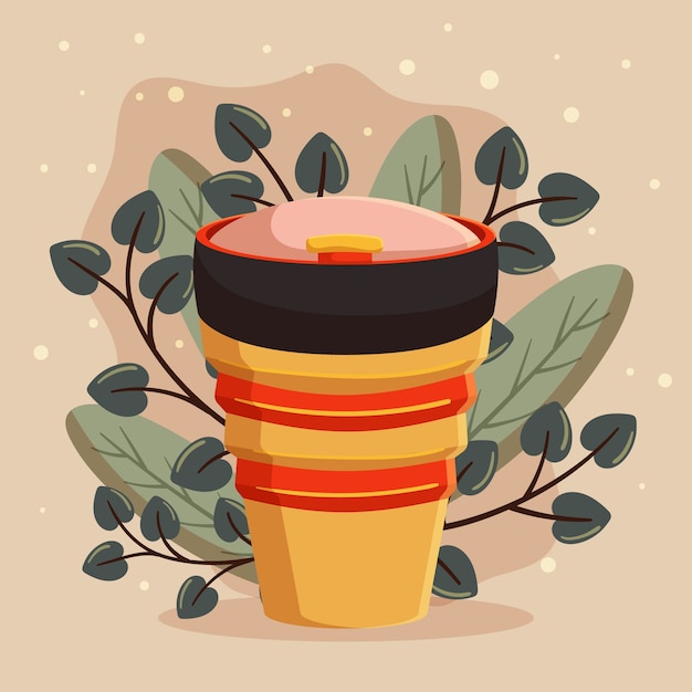 Free vector hand drawn eco cup illustration