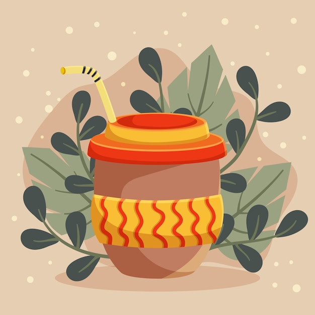 Free vector hand drawn eco cup illustration