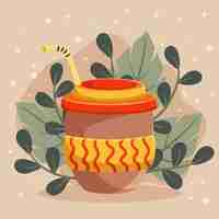 Free vector hand drawn eco cup illustration