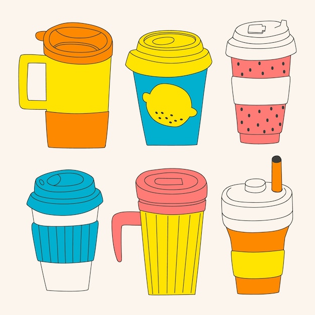 Hand drawn eco cup illustration