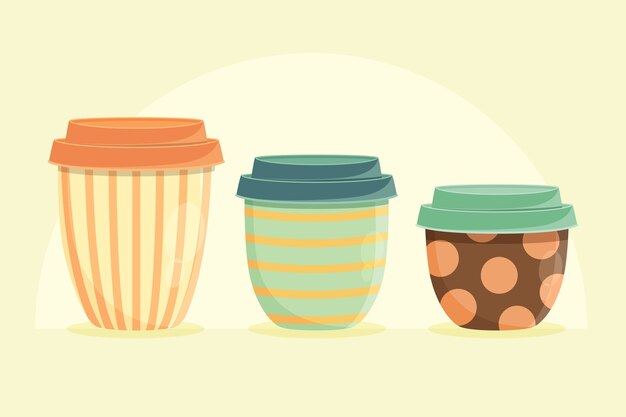 Hand drawn eco cup illustration