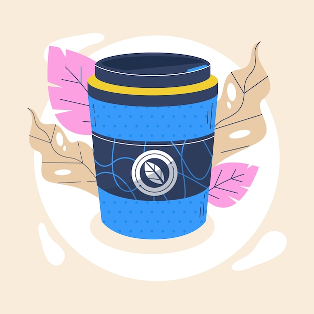 Free vector hand drawn eco cup illustration