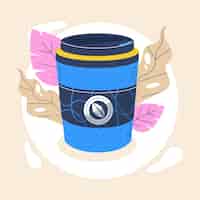 Free vector hand drawn eco cup illustration