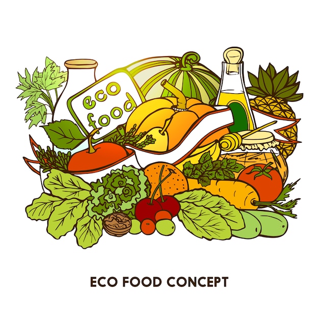  Hand Drawn Eco Food Concept