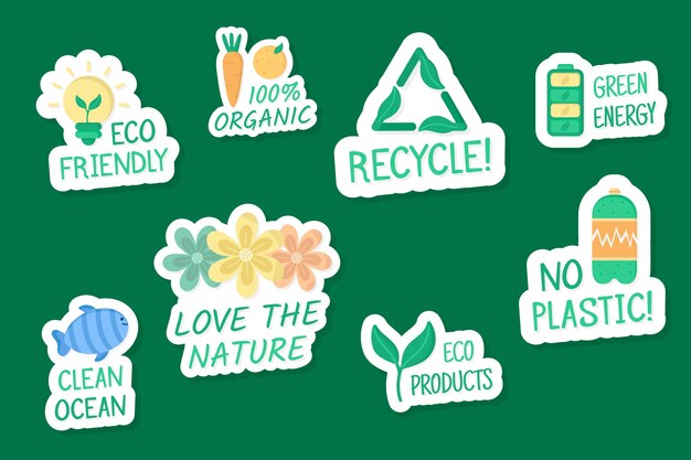 Hand drawn ecology badges