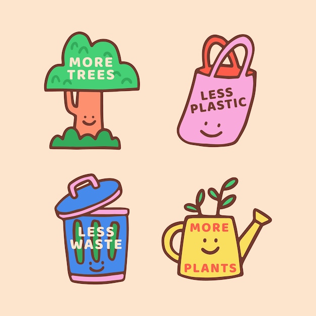 hand drawn ecology badges