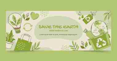 Free vector hand drawn ecology concept facebook cover