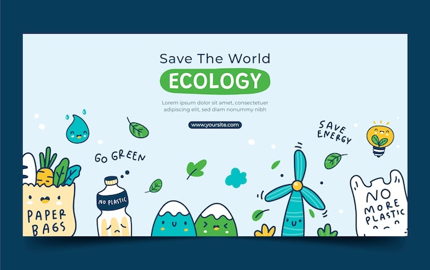 Free Vector hand drawn ecology concept facebook post