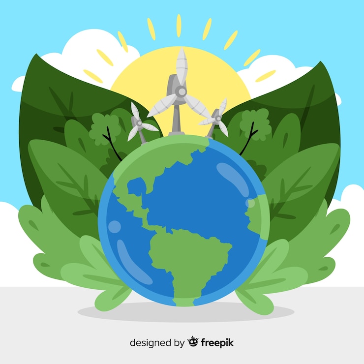 मुफ़्त वेक्टर hand drawn ecology concept with natural elements