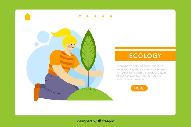 Hand drawn ecology landing page template