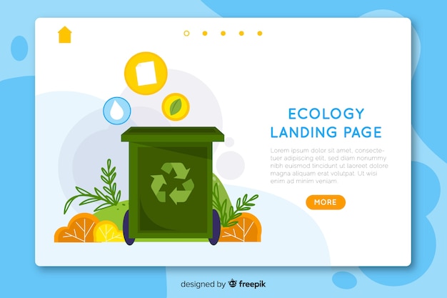 Free vector hand drawn ecology landing page template