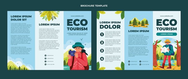 Hand drawn ecotourism brochure template