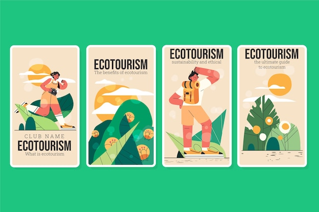 Hand drawn ecotourism template