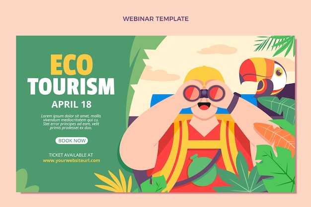 Free vector hand drawn ecotourism webinar template