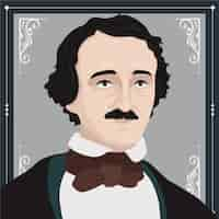 Vettore gratuito disegno a mano di edgar allan poe