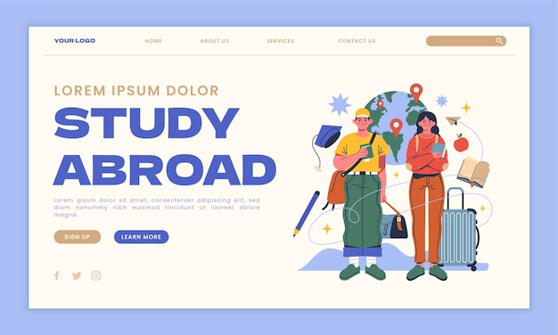 Hand drawn education concept landing page