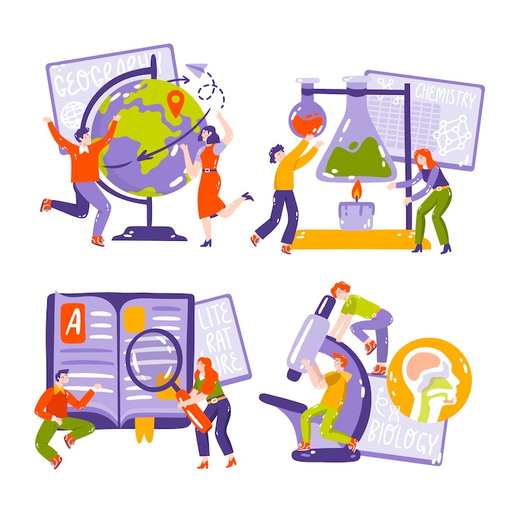 Free Vector hand drawn education stickers illustration