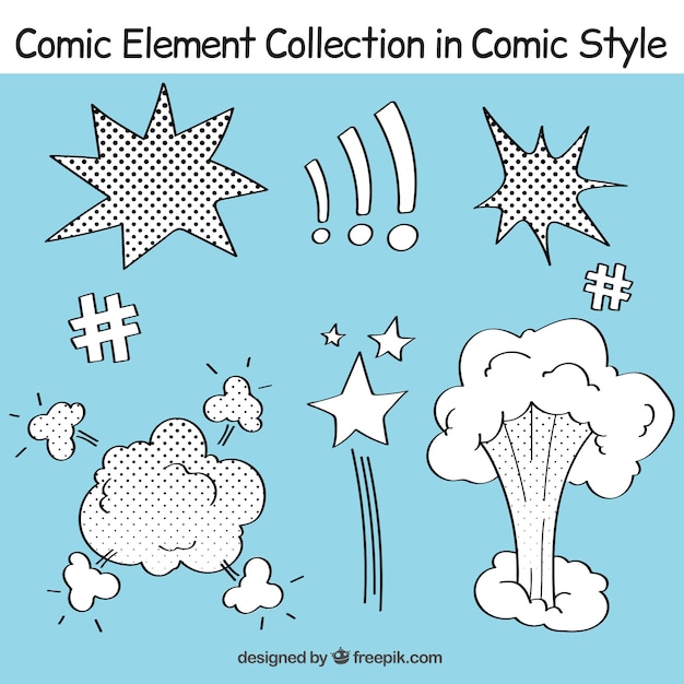 Free vector hand drawn effects of comic collection